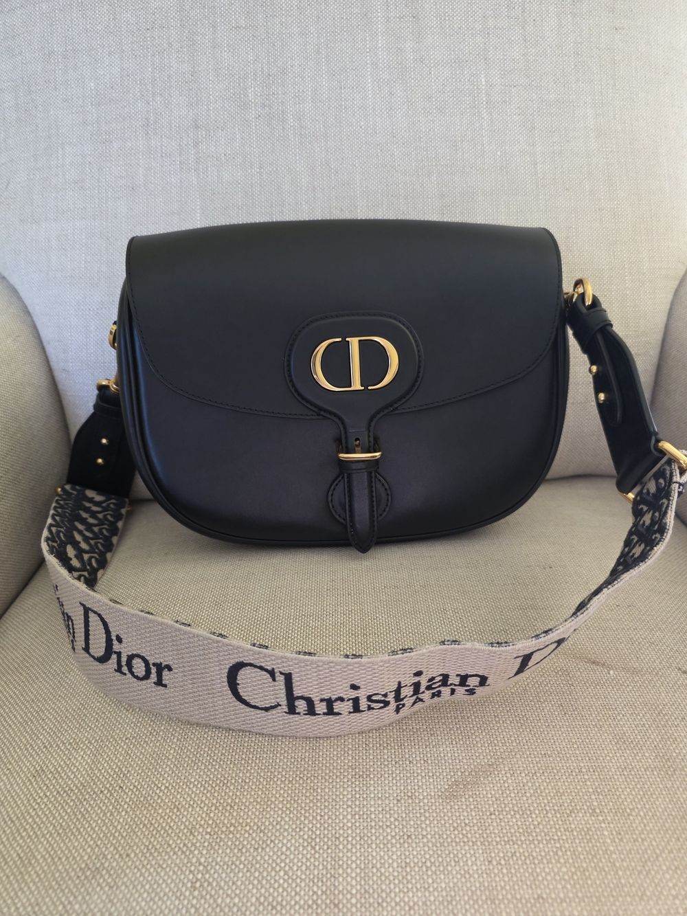 Dior Black CD Bobby Bag with Signature Strap